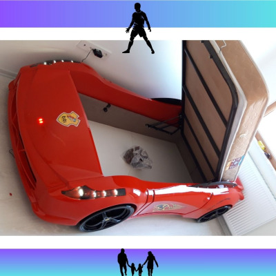 Titi Ferrari Bazalı Araba Karyola Kırmızı 