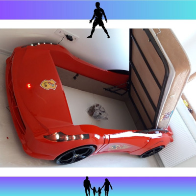 Titi Ferrari Bazalı ve Yataklı Araba Karyola Kırmızı