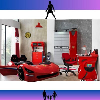 Kapılı Cabrio Garage Arabalı Karyola Takımı