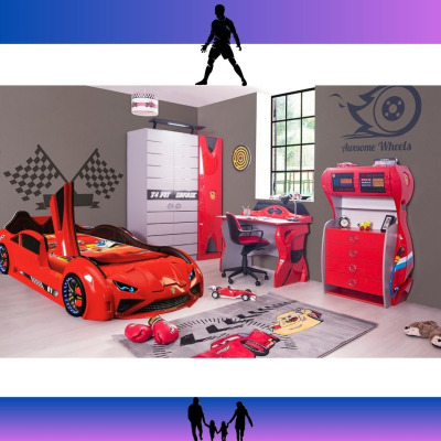  Kapılı Lamborgini Garage Araba Karyola Set 